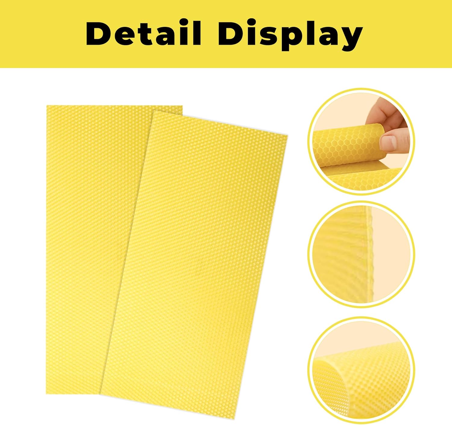 QalryXen 30Pcs Beeswax Foundation Sheets, Natural Honeycomb Wax Sheets for Beekeeping Frames, Easy to Roll for DIY Candle Making & Crafts, 7.7 × 16.3 Inch