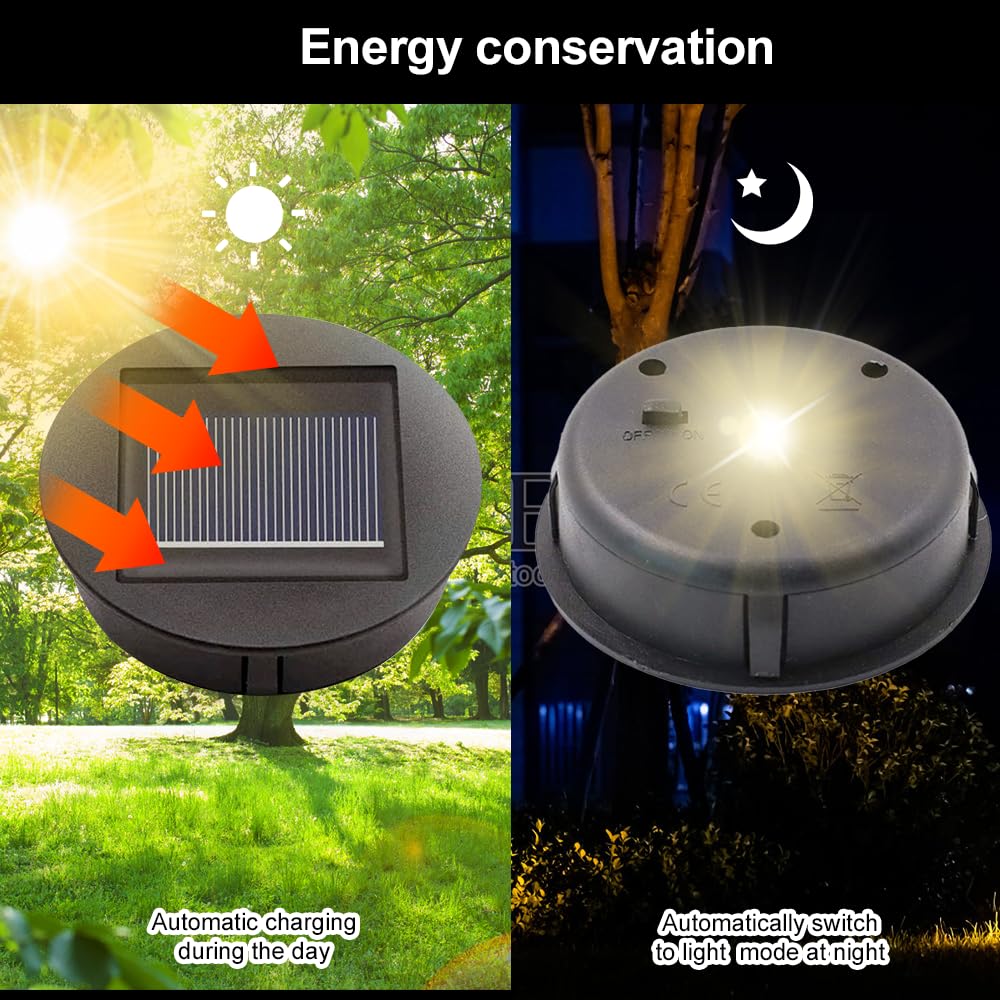 YUANGANG Lot De 2 Panneaux Solaires Carrés Avec LED, Rechargeables Éclairage Extérieur Lampe Pour Extérieur Et