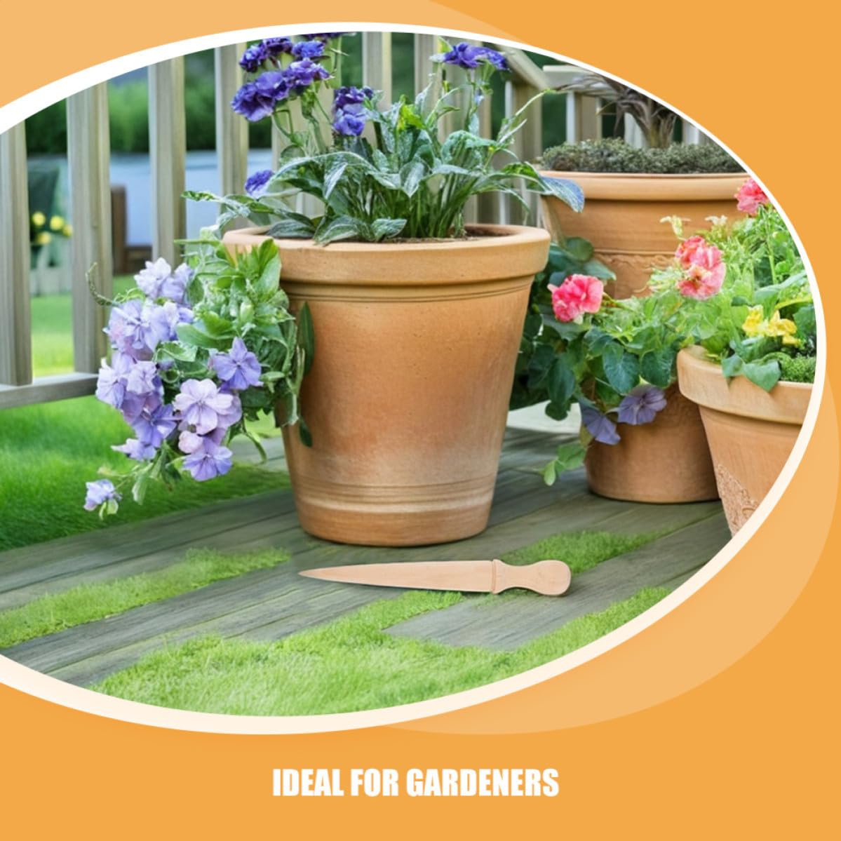 BESPORTBLE 6 Piezas Herramienta Manual de Jardinería Mango de Madera, Fácil de Limpiar, para Excavar y Sembrar Jardín, Utensilio Versátil para Entusiastas Jardinería