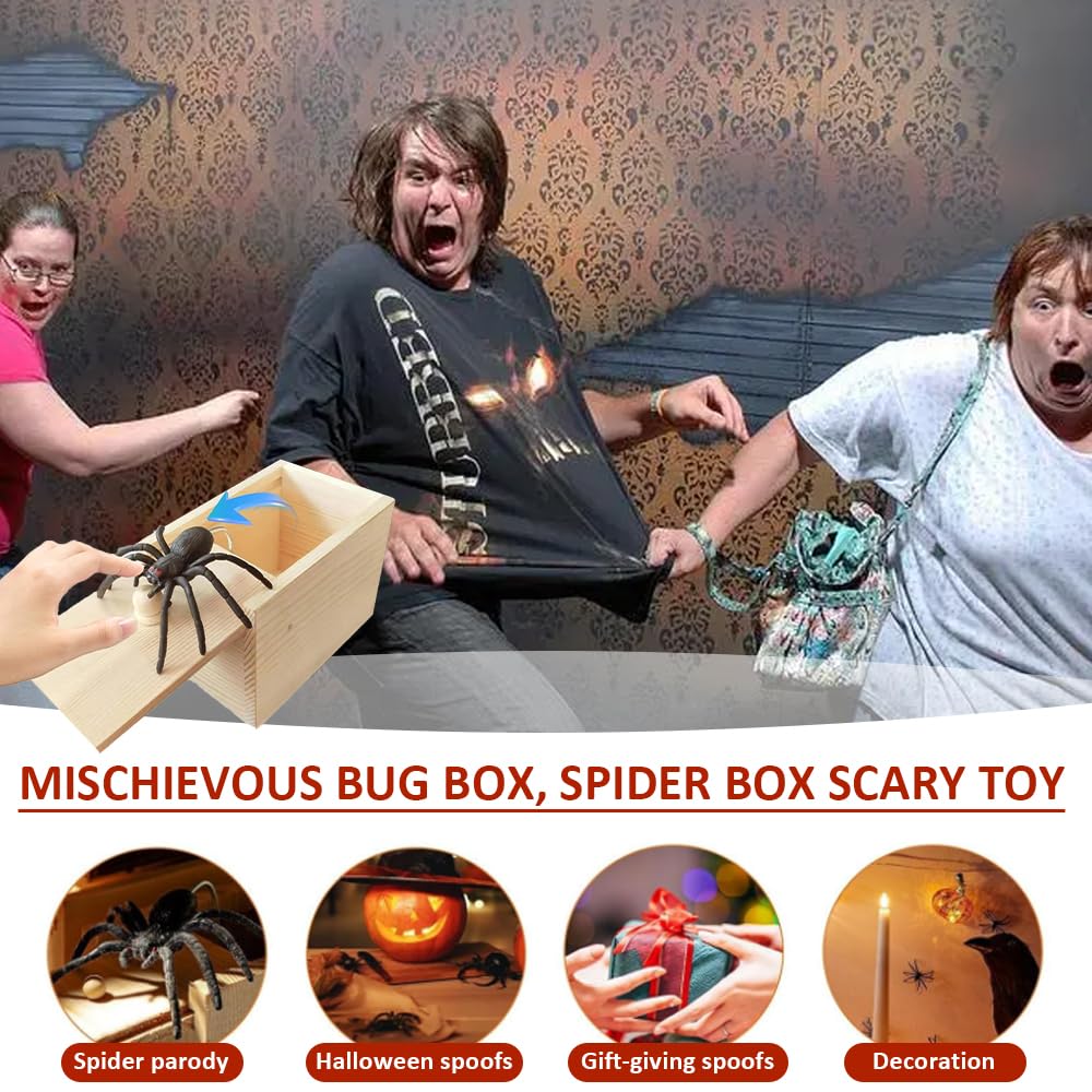 YceLon Spider Prank Box - 2 Stück Streich Mit Springspinne Für Partys & Scherze