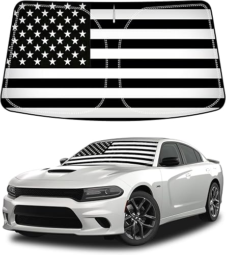 Miniatura 8 de D-Lumina Parasol para parabrisas delantero para Dodge Charger 2011-2023, parasol plegable para ventana delantera, parasol para rayos UV y protección
