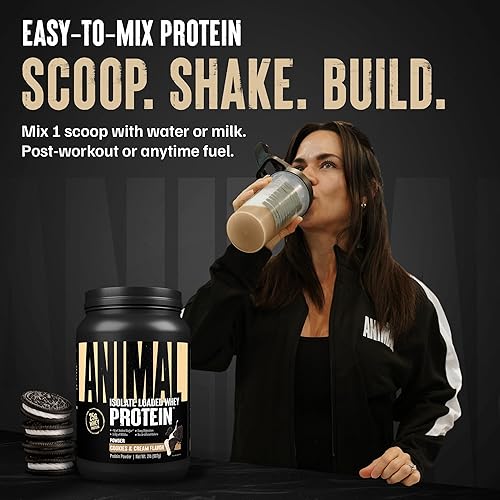 Vista 53 de Animal Whey Polvo de proteína aislada de suero de leche, para recuperarse después del entrenamiento, baja en azúcares sumamente digerible, sabor