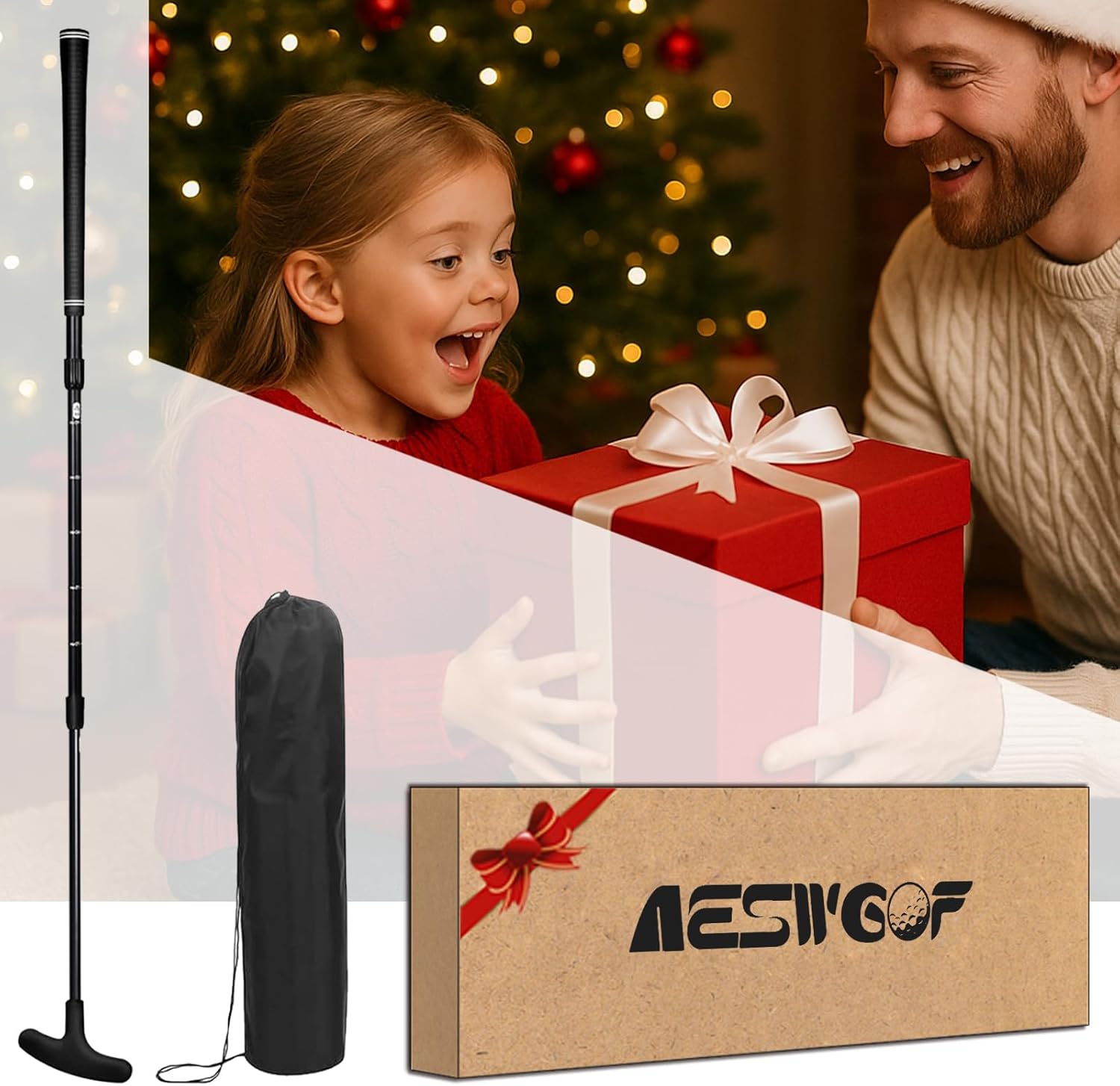 Adjustable Golf Putter Set with Golf Ball, Putting Cup and Storage Bag - Portable & Easy to Store, Ideal for Adults, Youth, Juniors & Kids, Perfect for Mini Golf Courses