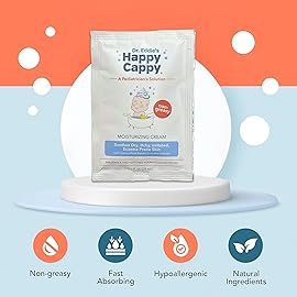 Happy Cappy Moisturizing Cream - Baby Cream for Eczema-Prone Skin, Dry Skin Lotion for Infants, Toddlers, & Kids, Pediatrician-Formulated, Sulfate Free - Travel-Size Packets, 1 Fl Oz (Pack of 8)