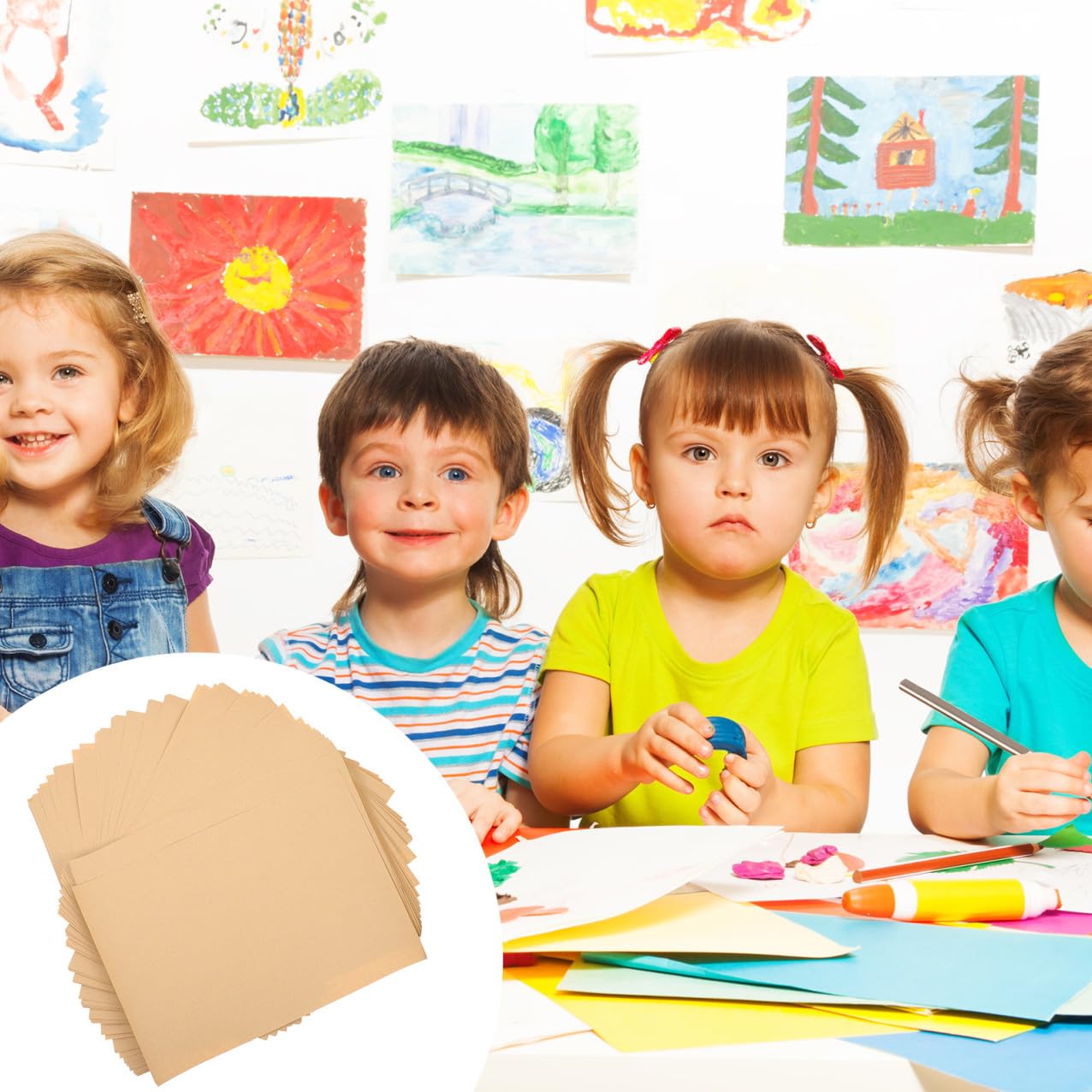 Artibetter 100 Feuilles Papier Kraft Résistant A4 210g pour Dessin Garçon et Filles Pratique Artistique