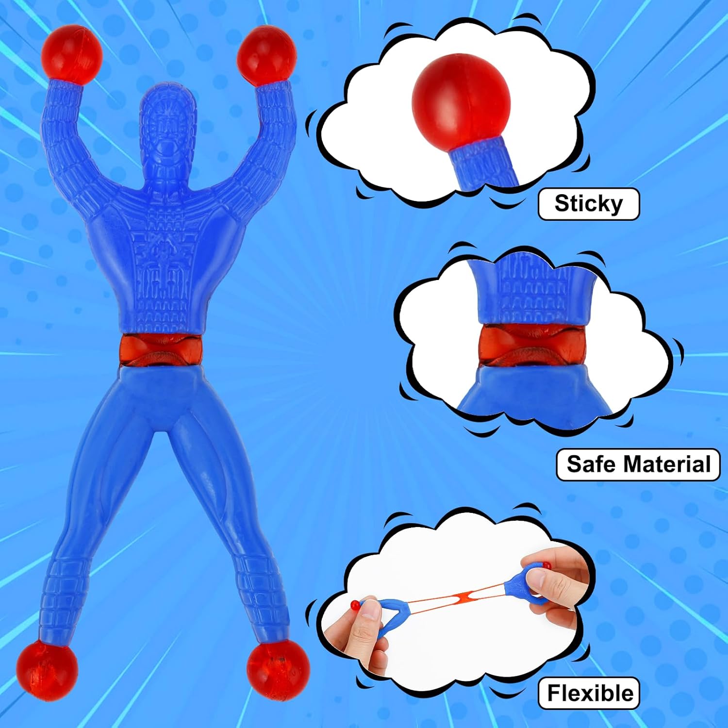 AUUGUU Valentines Day Cards for Kids School with 28 PCS Sticky Wall Climbing Men Ninja Toys, Kids Valentine Party Favor, Valentine's Day Classroom Prizes, Ideal Valentine Exchange Gift