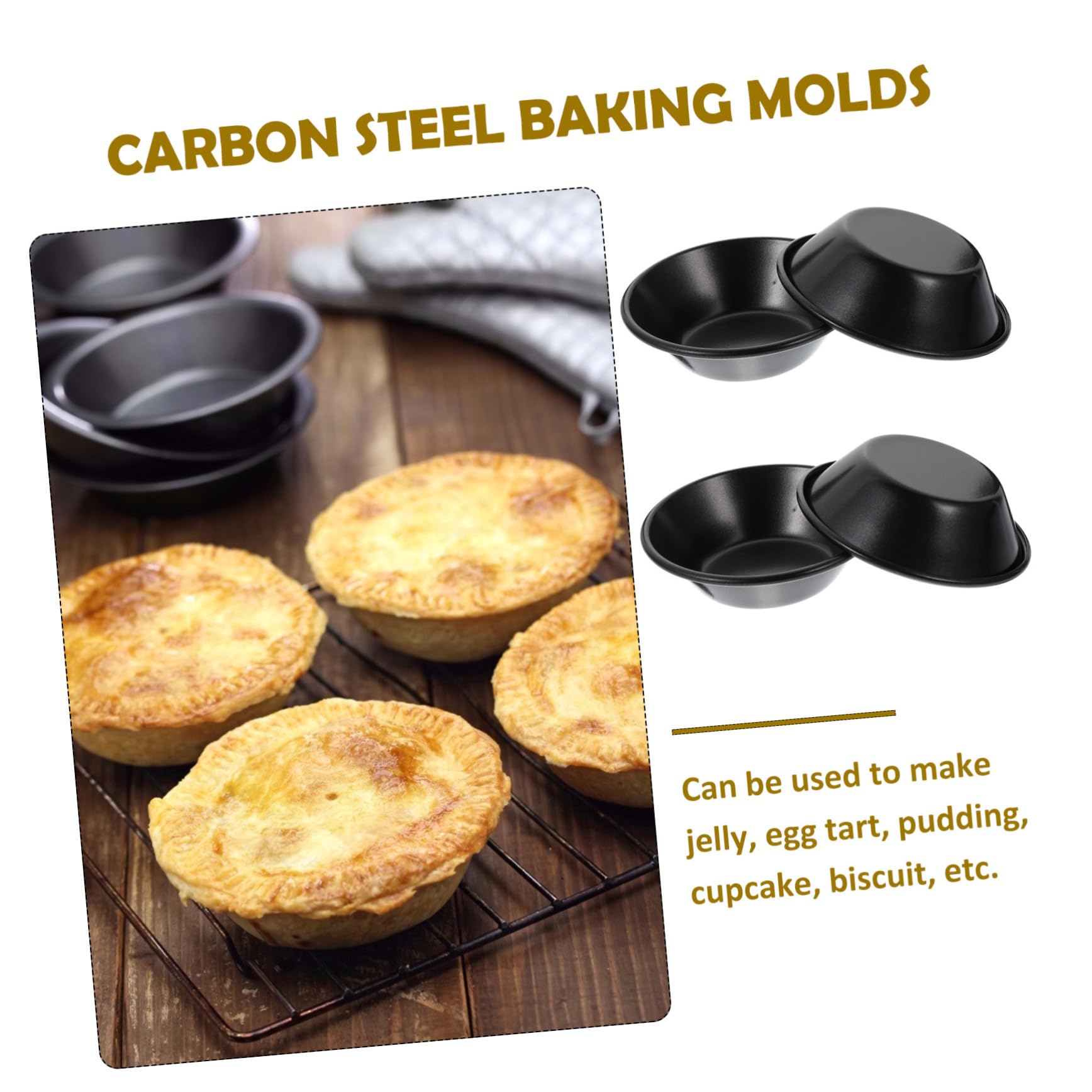 ULTECHNOVO 4 Sätze Eierkuchenform Formen Zum Backen Scharbstformen Nicht -stick Mini-kuchenformen Und Muffinformen Mini- -pfannen Kohlenstoffstahl Black 4 Stück * 4