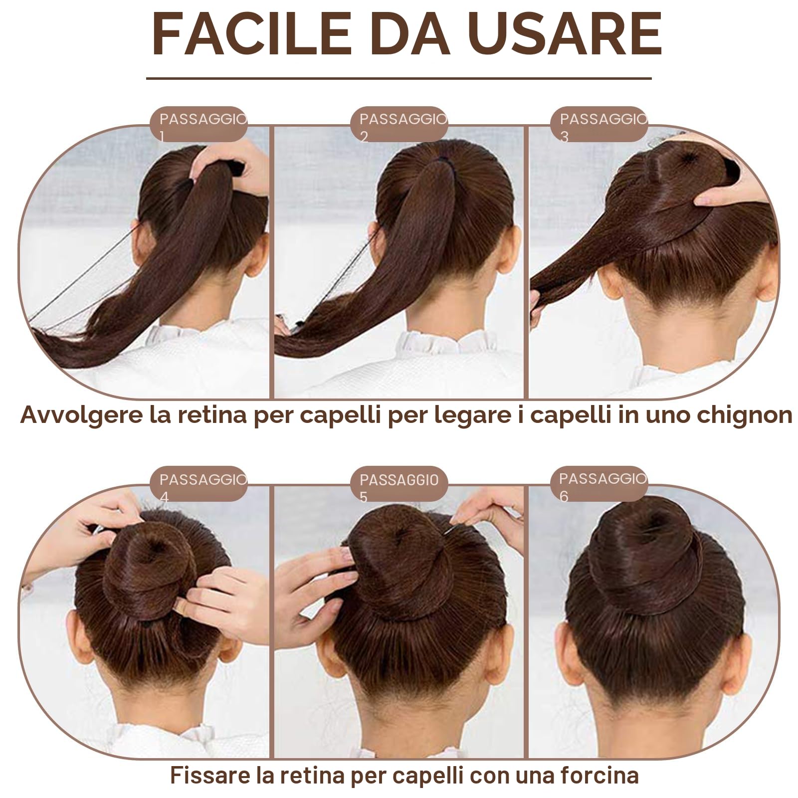 Qufiiry 35 Retine per Capelli Chignon con Bordo Elastico, per Infermiere, Ballerini, Hostess di Compagnie Aeree (Marroni)
