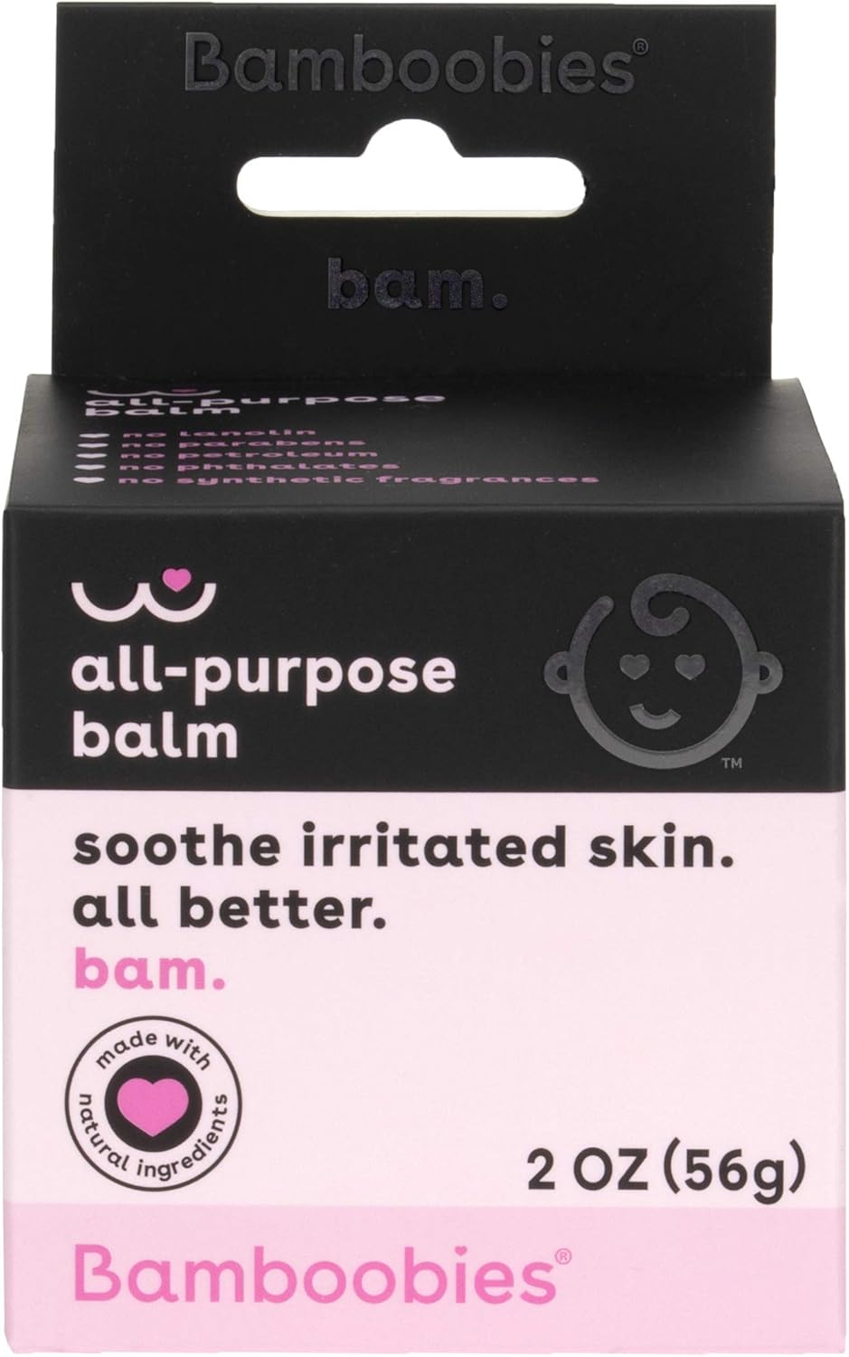 Bamboobies Women's All Purpose Balm, White, Organic Cream for Stretching Skin, 2 Oz Jar : Health & Household
