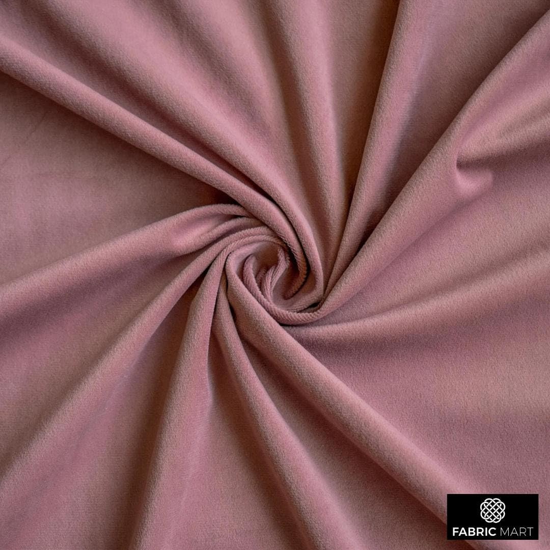 Fabric Mart Direct Rosa ruborizado Tela por Metro, 137 cm o 54 pulgadas Ancho Rosa Terciopelo Tela, 1 medidor continuo Terciopelo de felpa de alta calidad Tela, Telas Para Tapizar, Cortinas Cojines