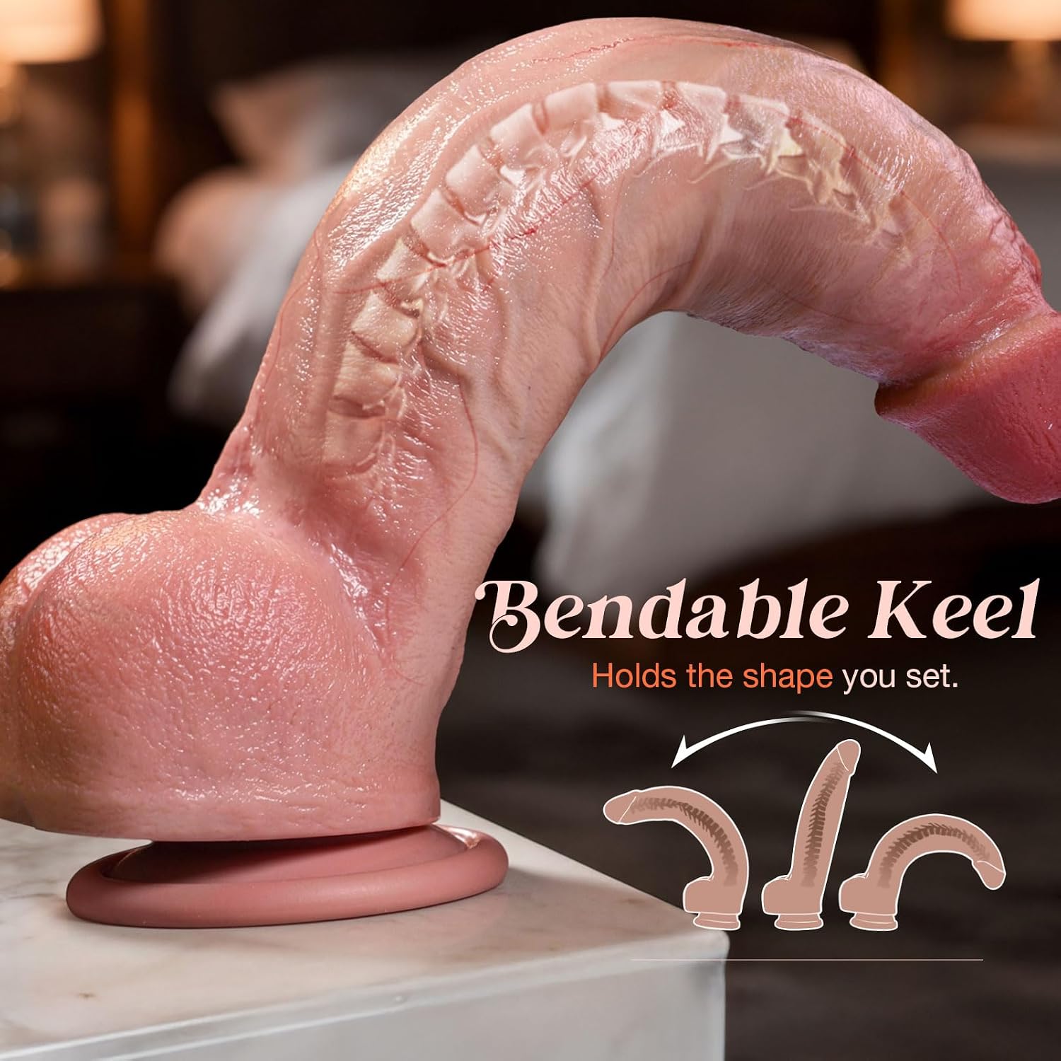 10 Inch Huge Realistic Dildo Sex Toys with Bendable Skeleton Core