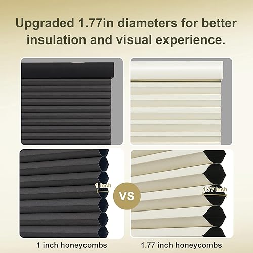 Miniatura 4 de Xidamen Persianas celulares opacas sin cordón, con diseño de panal de abeja, persianas de acordeón para oscurecimiento de la habitación para el