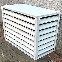 Vista 1 de Pantalla decorativa de privacidad, cubierta de aire acondicionado de aleación de aluminio para exteriores con cubierta superior, divisor de espacio