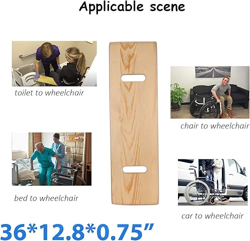 Miniatura 9 de Tabla de transferencia deslizante con asas, elegible para FSA, hecha de madera resistente, ayuda de movilidad para personas mayores y