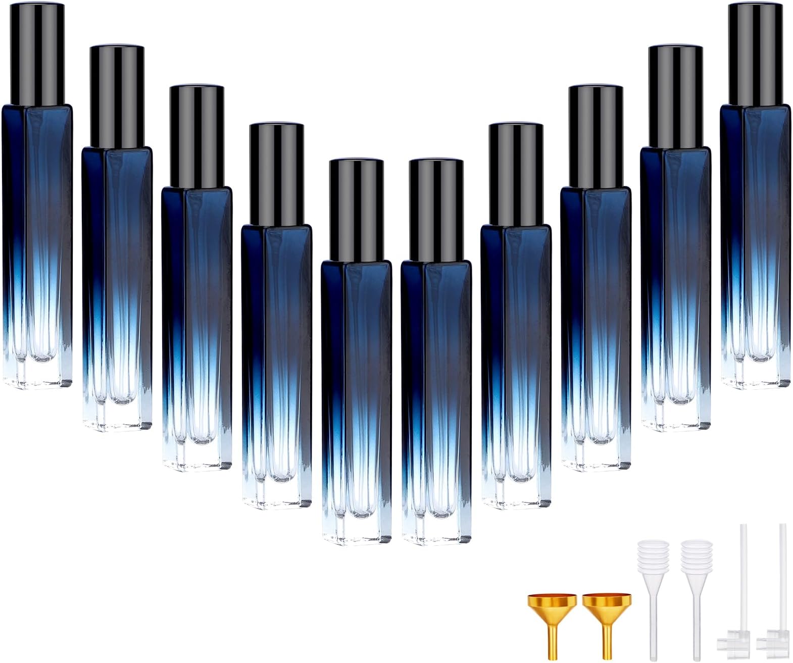 Segbeauty 10 Packs Perfume Bottles Empty, 10ml Refillable Portable Cologne Sprayer, 0.34oz Glass Spray Bottles for Dispensing Perfume, Mini Travel Size Perfume Atomizer Sample Container for Frangrance