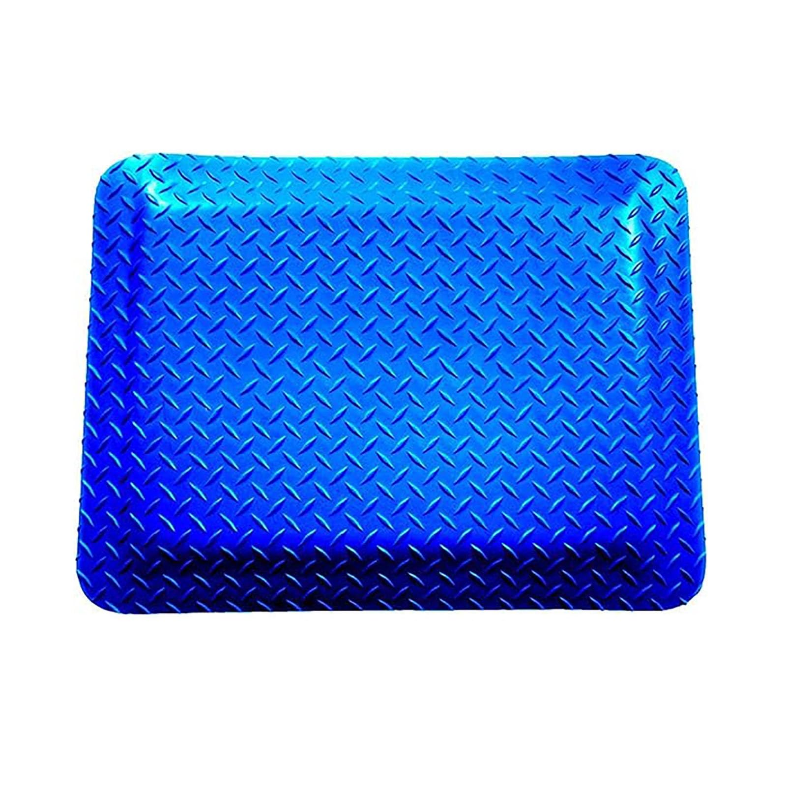 CAFIEDR Vinyl Heavy Duty Diamond Sponge Pad,Industrial Anti-Fatigue Floor Mat,Non-Slip Waterproof Anti Fatigue Mat For Commercial Industrial Work.Bule-90x60cm/35.43x23.62in