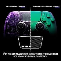 Vista 5 de eXtremeRate Juego Completo de Carcasa con Botones Touchpad Compatible con Controlador PS5 Edge, Carcasa Decorativa de Repuesto Verde Púrpura
