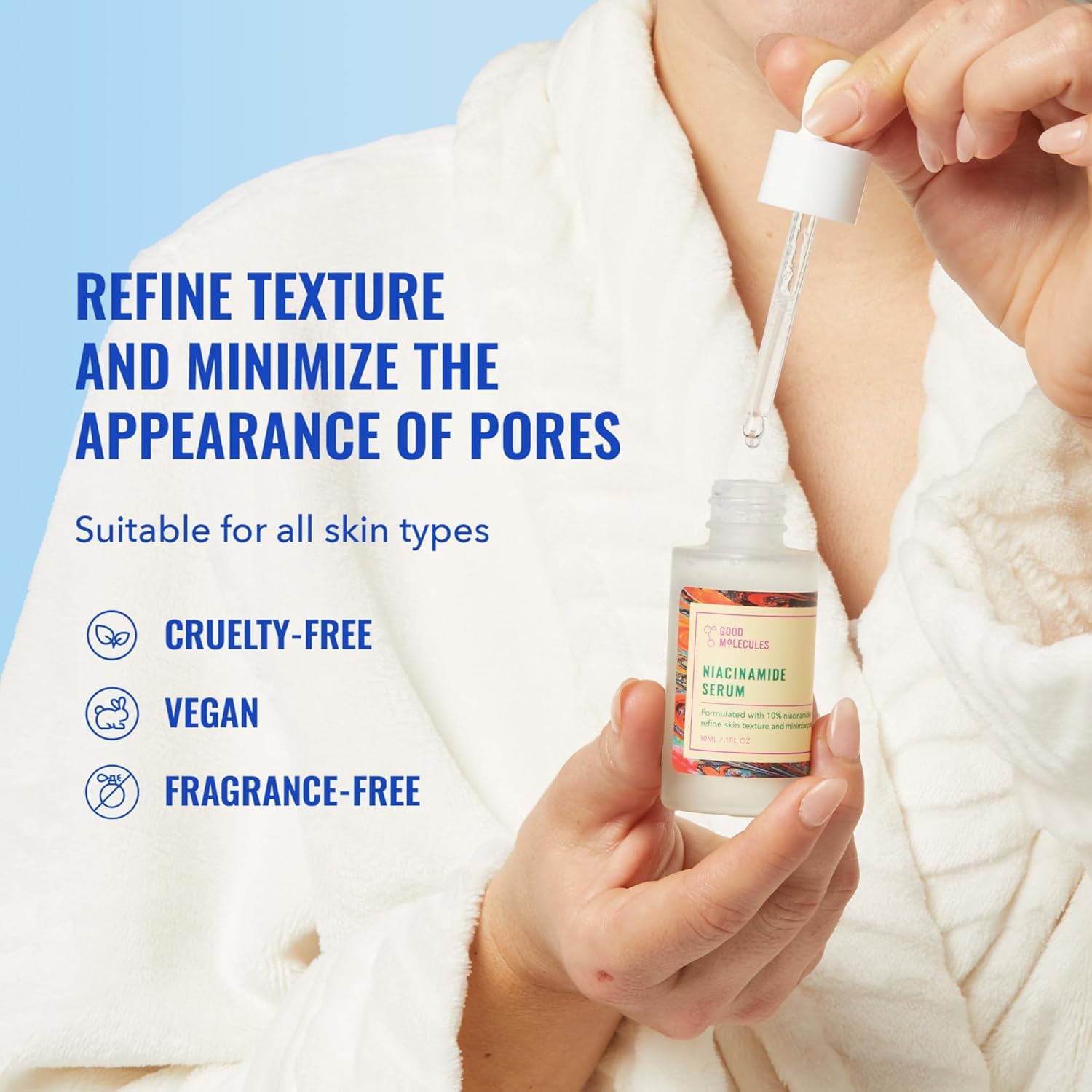 Good Molecules Niacinamide Serum Pack 3 – 30 ml Each (Total 90 ml) | 10% Niacinamide Serum to Target Blemishes, Uneven Skin Tone & Enlarged Pores - Image 2