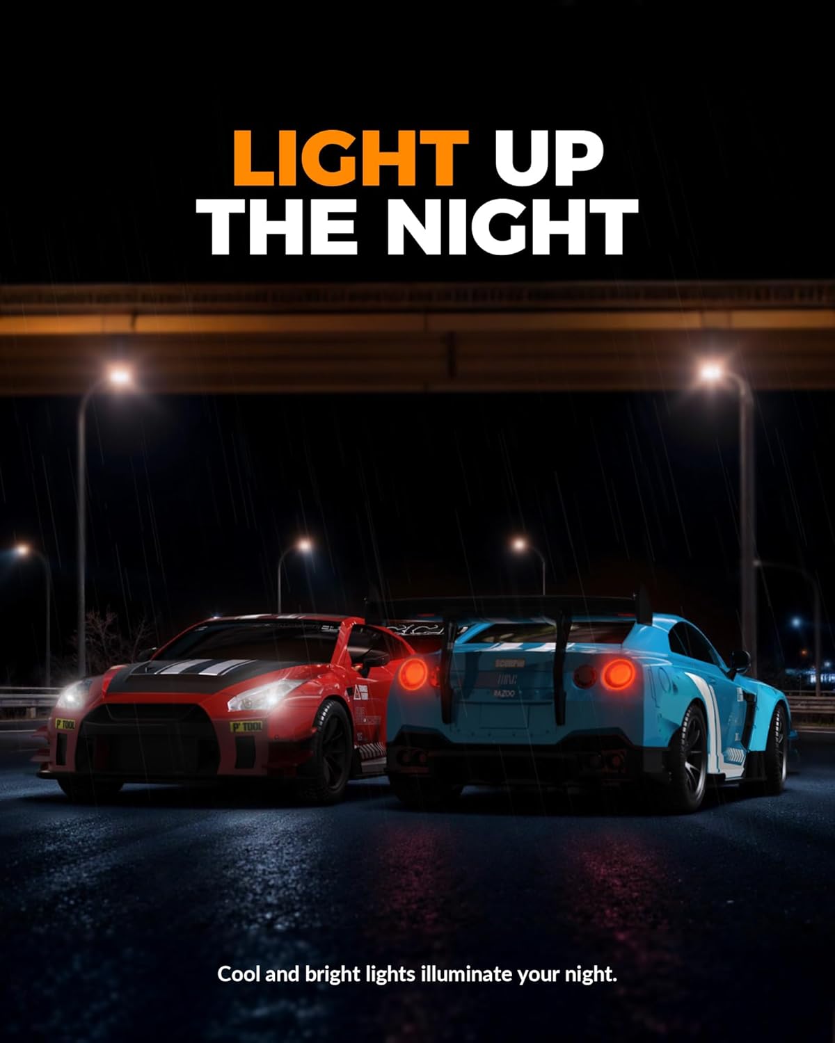 RC Drift Car - 1:20 Mini Drift Cars 2.4GHz Remote Control Car Racing High Speed Drift Car Model with LED Lights for RC Toys Gift (Blue)