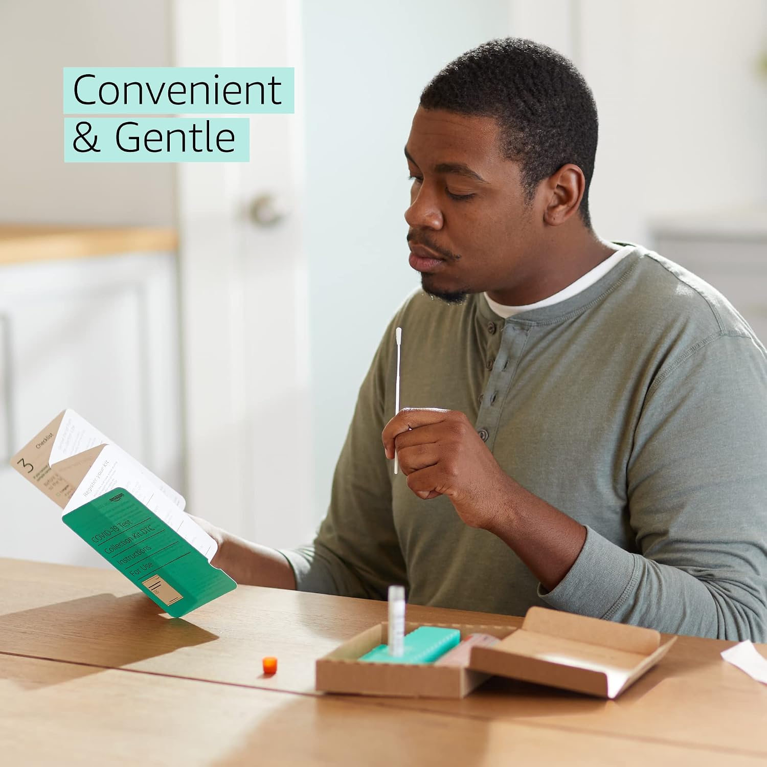 Amazon COVID-19 Test Collection Kit DTC — Sample processed in lab — Results in 24 hours from lab receipt — FDA Authorized PCR Test — Ages 18+