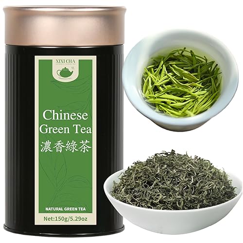 XIXICHA Té verde de hoja suelta de alta montaña de grado superior té verde chino té chino rico aroma sin regusto amargo y dulce 5.3 onzas