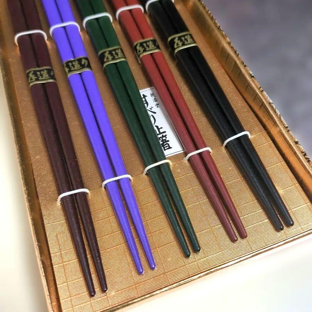 Amazon | 高級 輪島塗 箸 5膳セット すべり止め加工 漆器 天然木 夫婦