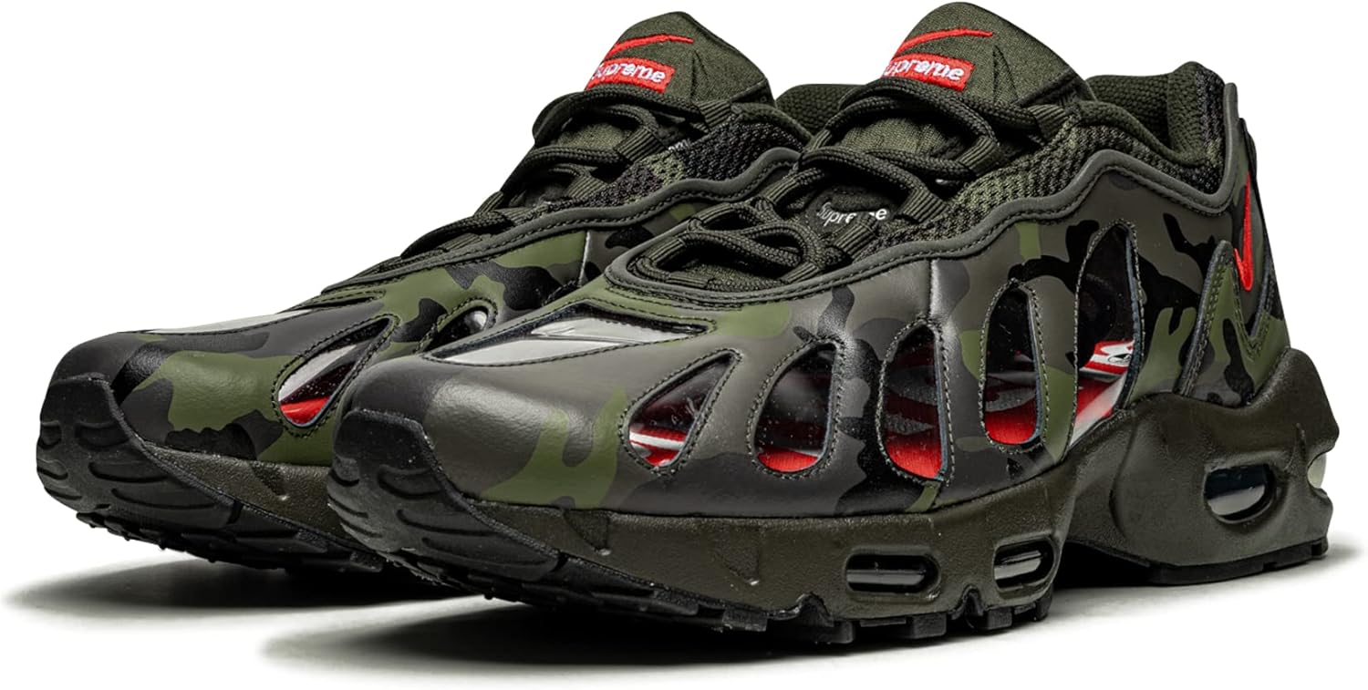 Miniatura 2 de Nike Air Max 96 CV7652 300 Supreme - Camo - Talla 95 para hombre Dark ArmySpeed Red Clear 95