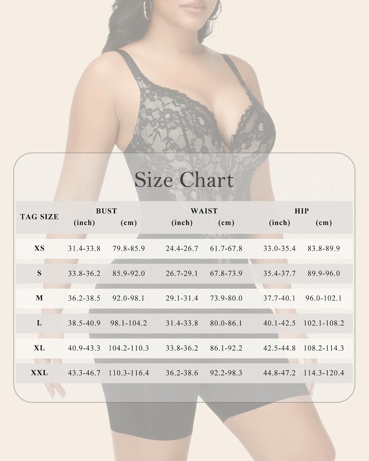 Lace Shapewear Bodysuit for Women Faja Body Shaper Tummy Control V Neck Body Suit Shorts Low Back Butt Lifter - Image 7