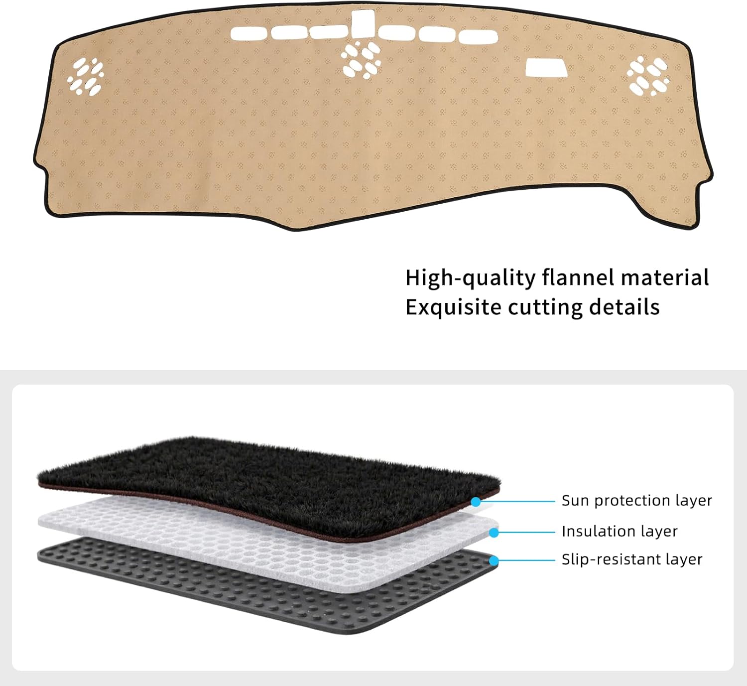 smabee Dashboard Cover Mat Compatible with Chevrolet Equinox 2025 2026 Dash Cover Flannel Dash Mat Sunshade Glare UV Rays Protector Accessories Black