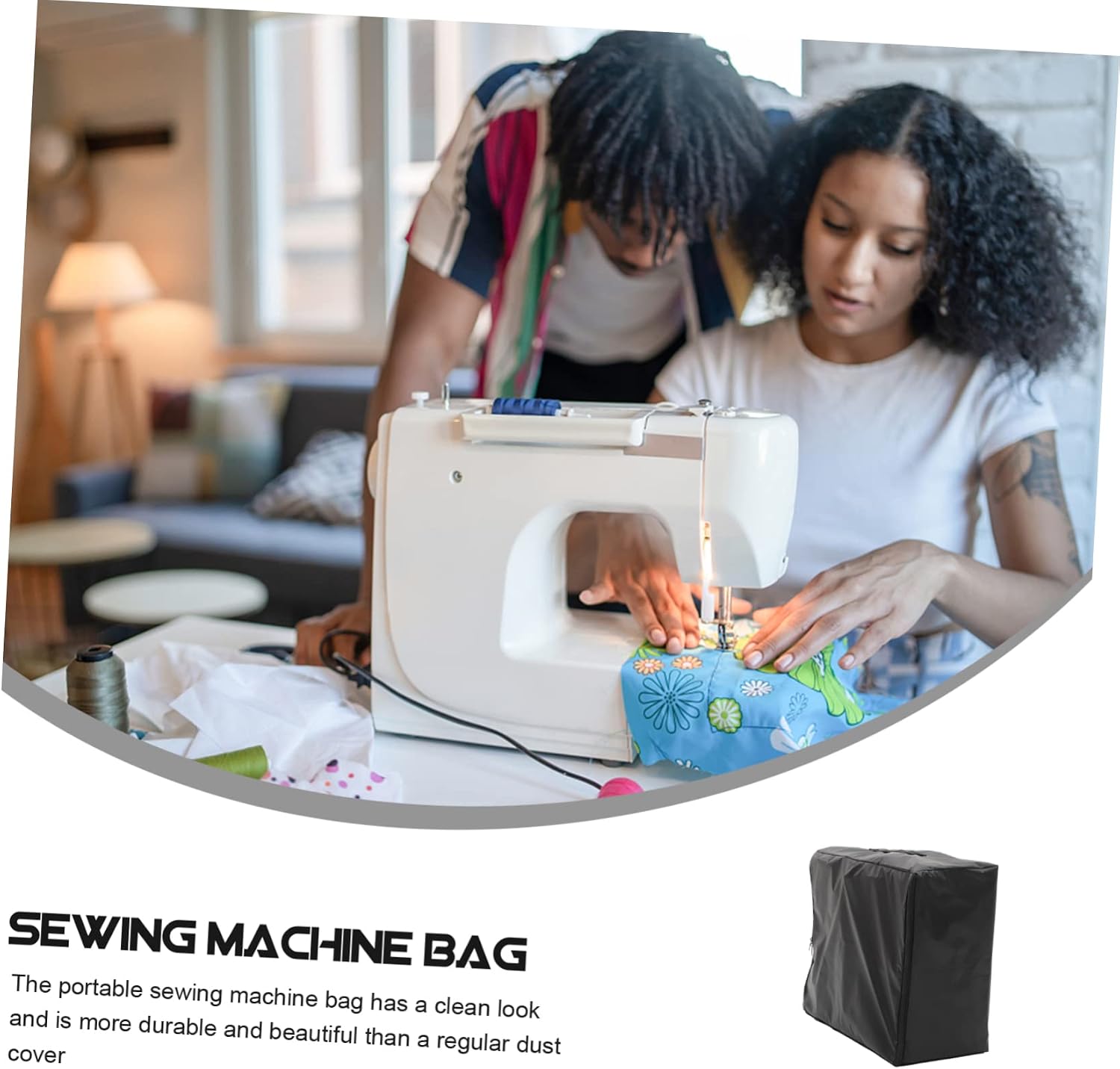 Black Portable Sewing Machine Storage Case for Home Sewing Enthusiasts