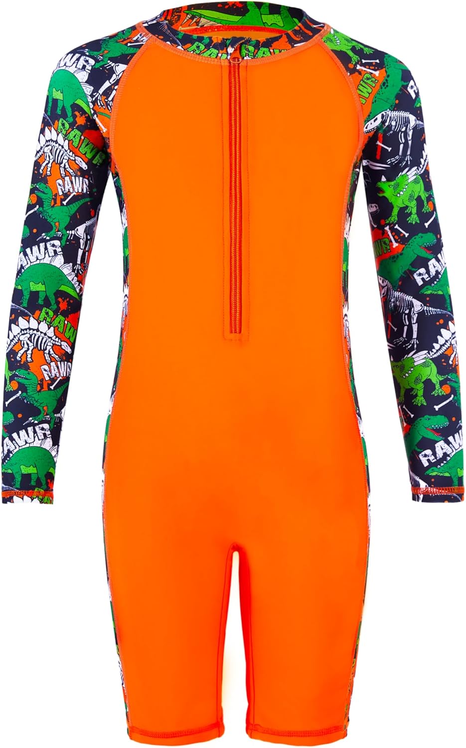 Boys UPF 50+ One-Piece Rash Guard Swimsuit Artist Print Zip-Front Sunsuit