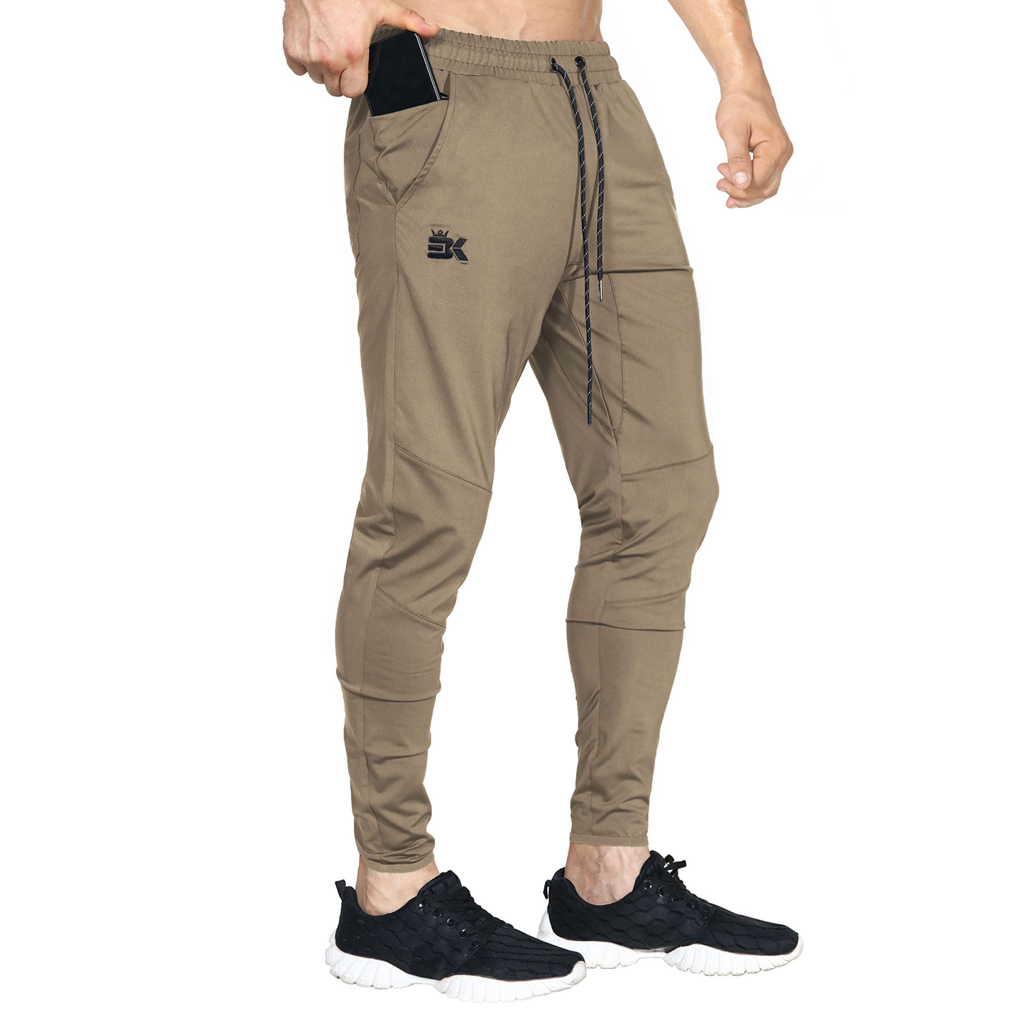 BROKIG Leichte Jogginghose Herren Fitnessstudio Trainingshose Slim Fit Sporthose Lang mit Taschen