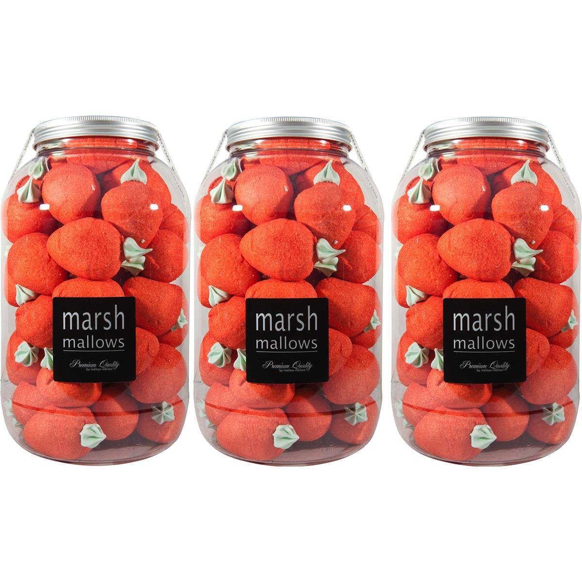 Mellow Riesenerdbeeren 500g in Retrodose Marsh MAllows (3er Pack)