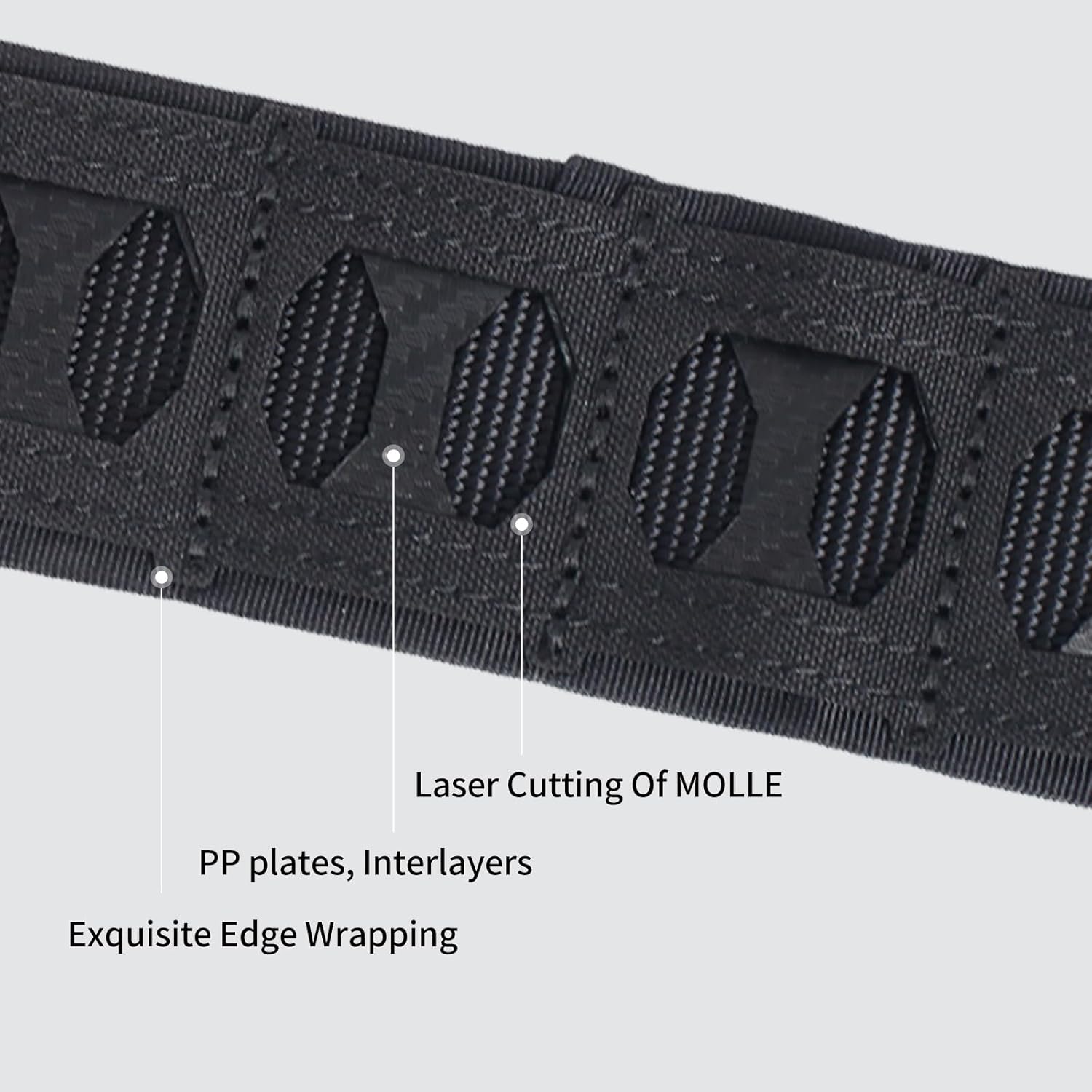 2-inch laser-cut quick-release Molle waist seal, inner and outer tactical belts, men's outdoor