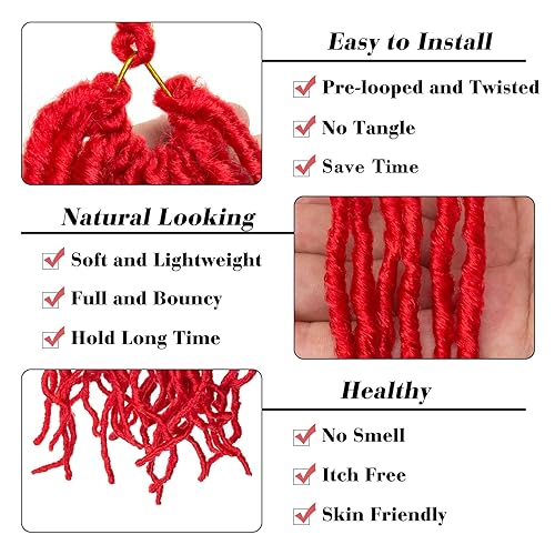 Miniatura 10 de Leeven Rastas de ganchillo sintéticas suaves de 30 pulgadas, 7 paquetes de trenzas de ganchillo color negro natural, estilo bohemio, extensiones de