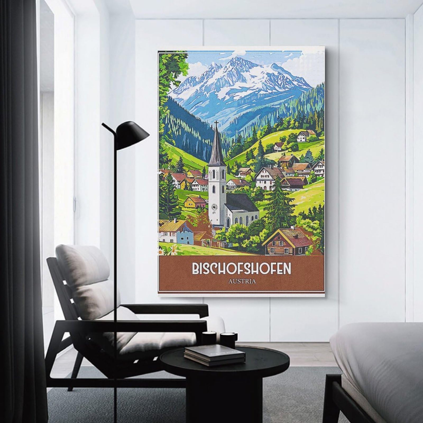 Junmoney Wall Picture Print Bischofshofen Austria Travel, 20x30inch(50x75cm), for Wall Displays, Bedrooms Or Room Updates, Wall Decor Suited to Curated Displays