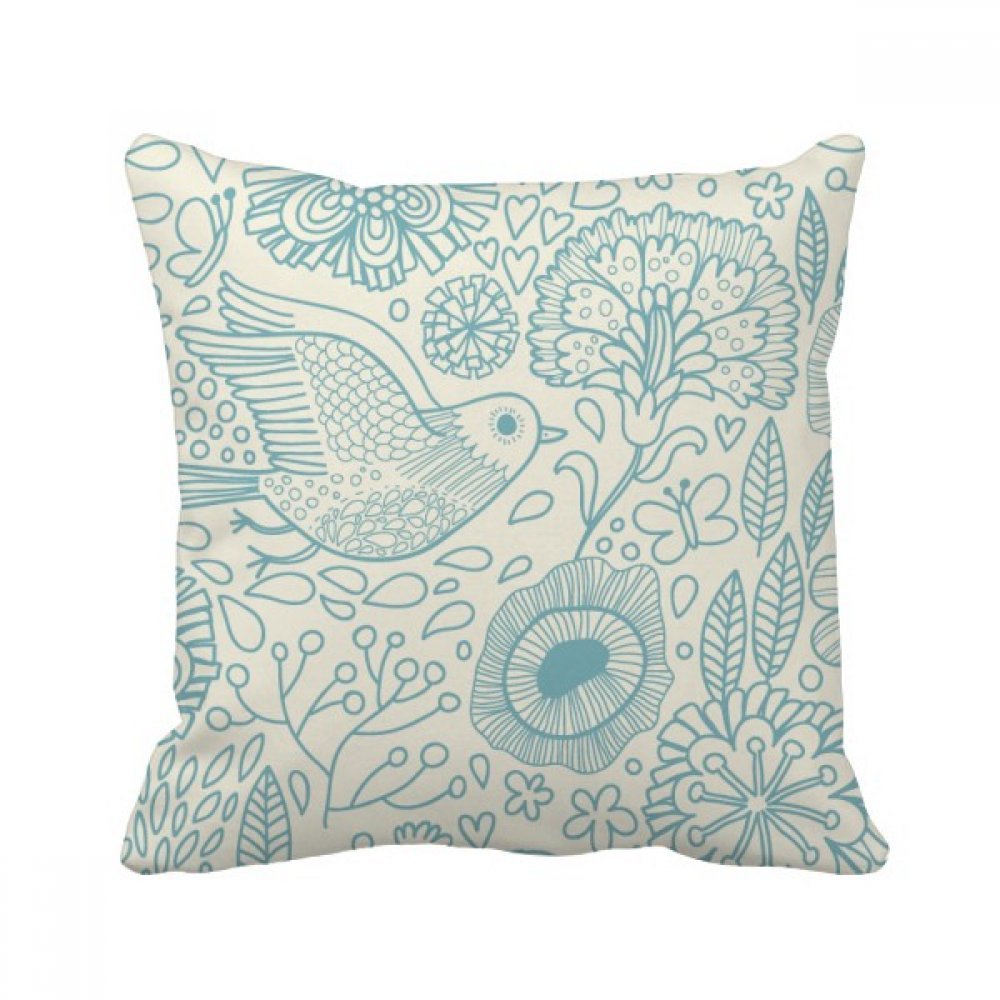 Coussin feuille oiseau fleur plante multicolore pour canape terne 40cm