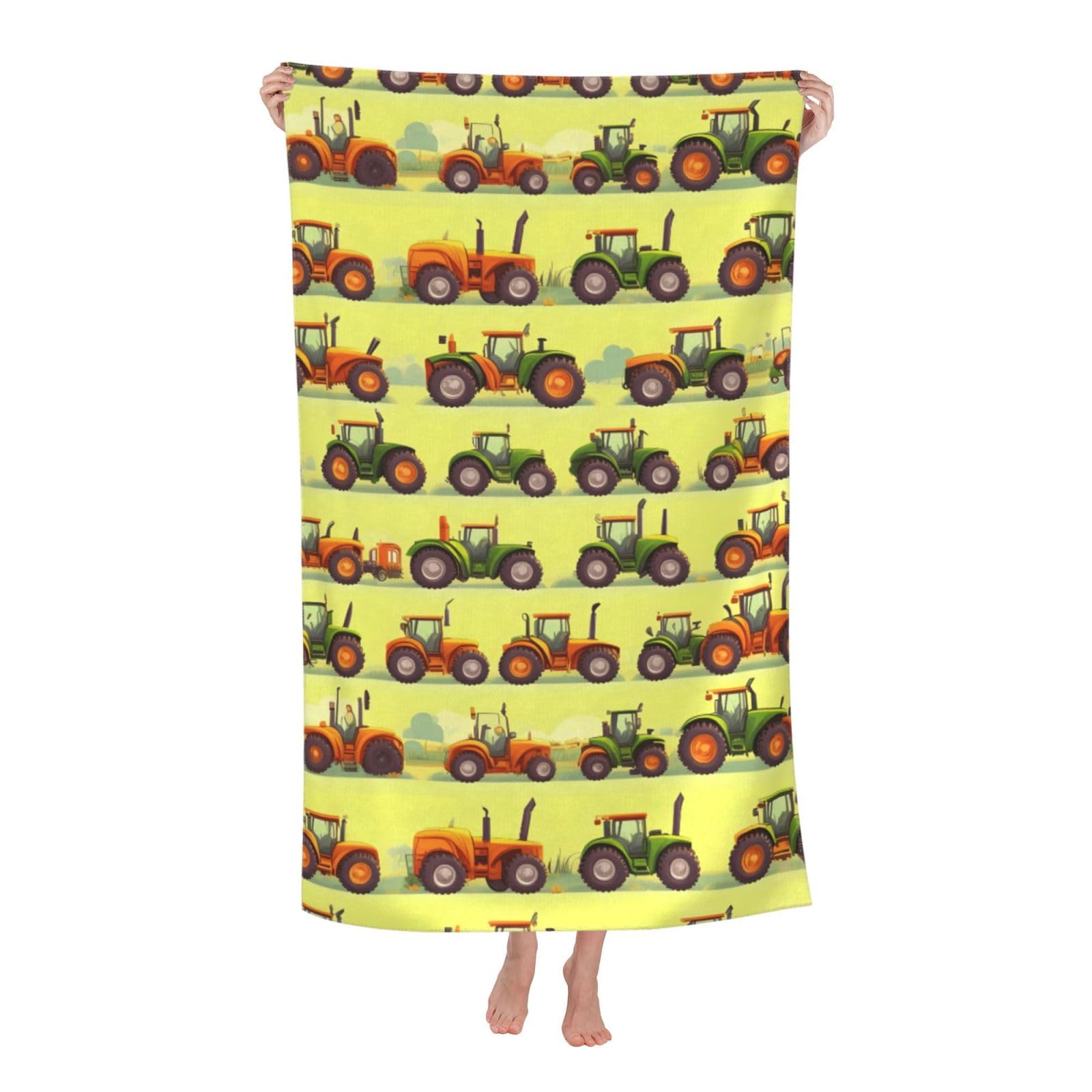 Cbaaghh Green Fields Farming Machine Print Adult Beach Towels,Beach & Pool Towel,Beach Towels,Towels For Camping