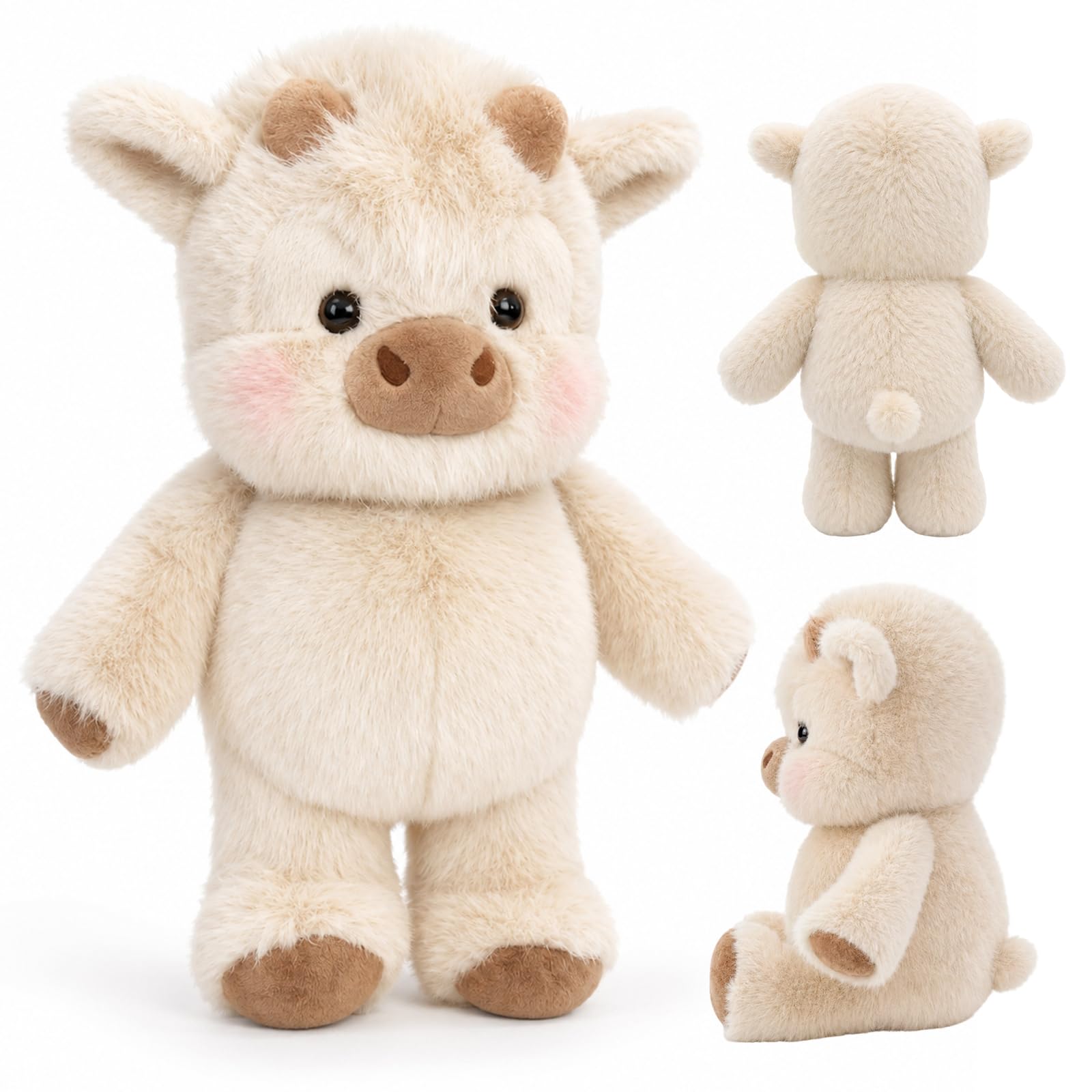Cow Soft Plush Toy – Cow Soft Plush Toy, Running Plushies, Adorable Furry Running Cow Stuffed Animal for Stress Relief and Emotional Support,For Boys Girls Bedroom Bedside Sofa Living Room Office Car