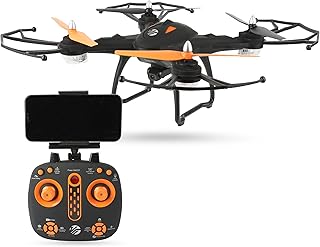 360 Skyview GPS Video Drone, Camera & Stabilized Aerial Footage (Orange/Black)