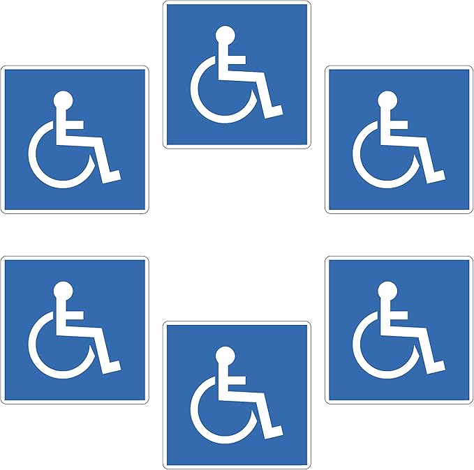 Disabled Stickers Blue Badge Mobility Wheelchair Stickers Sign Pack