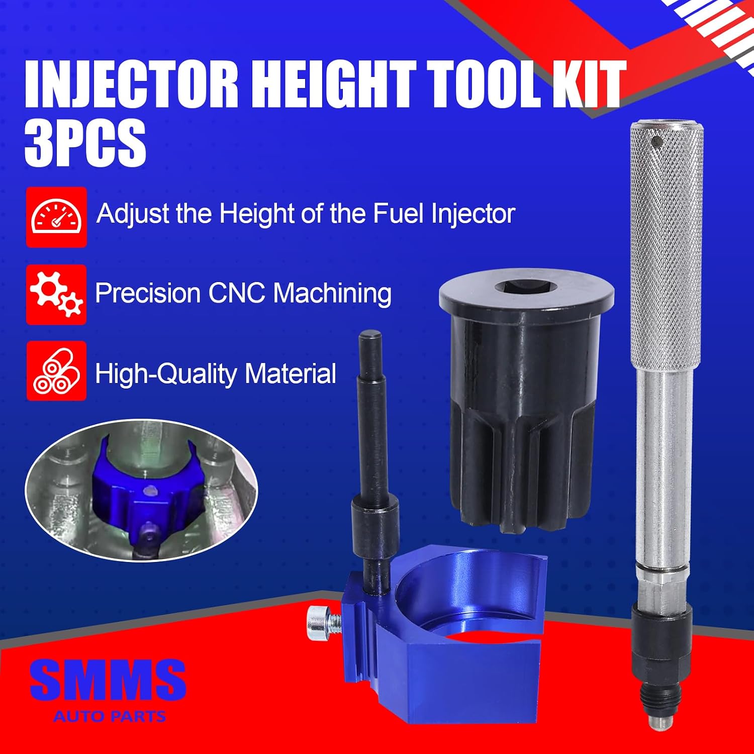 SMMS Injection Timing Service Tool Set for CAT, Automatic Timing Pin, Injector Height Adjustment Gauge Tool, Barring Socket Replaces OE: J42083 + J38587A + 9U7227
