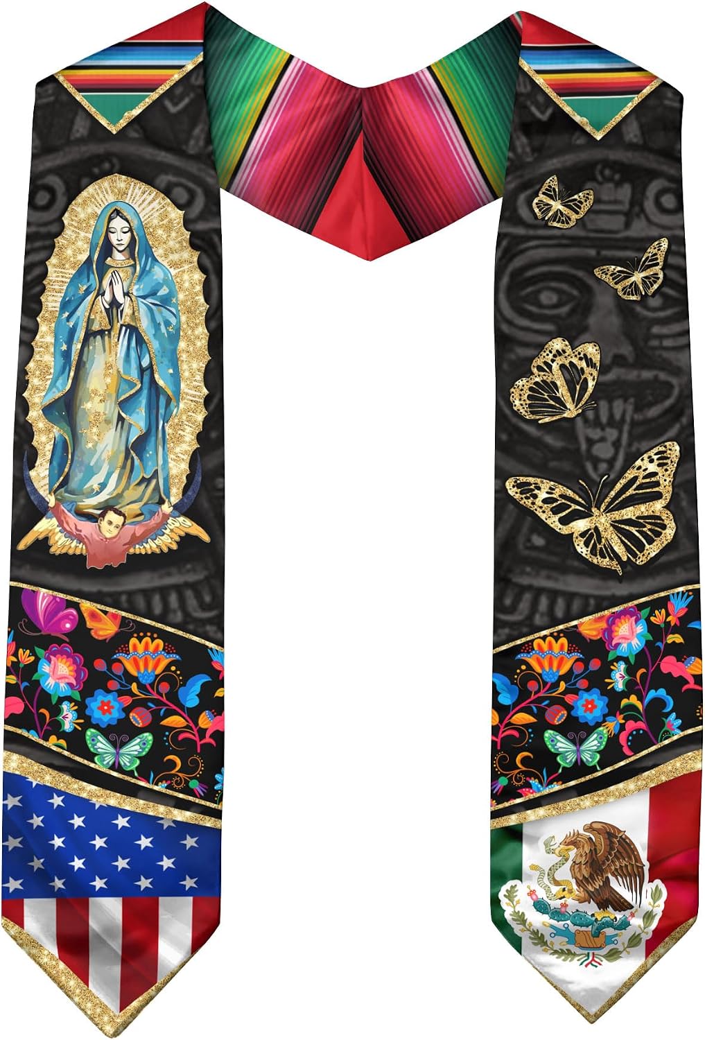 Mexican American Flag Sash 2026, Mexican Graduation Sash, Mexico Graduation Stole