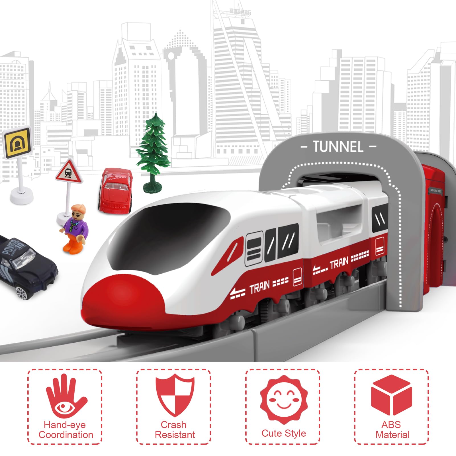 XIAPIA Electric Train Sets Railway Learning Educational Toys for Kids Boys Girls Age 3 Years Up - Image 3