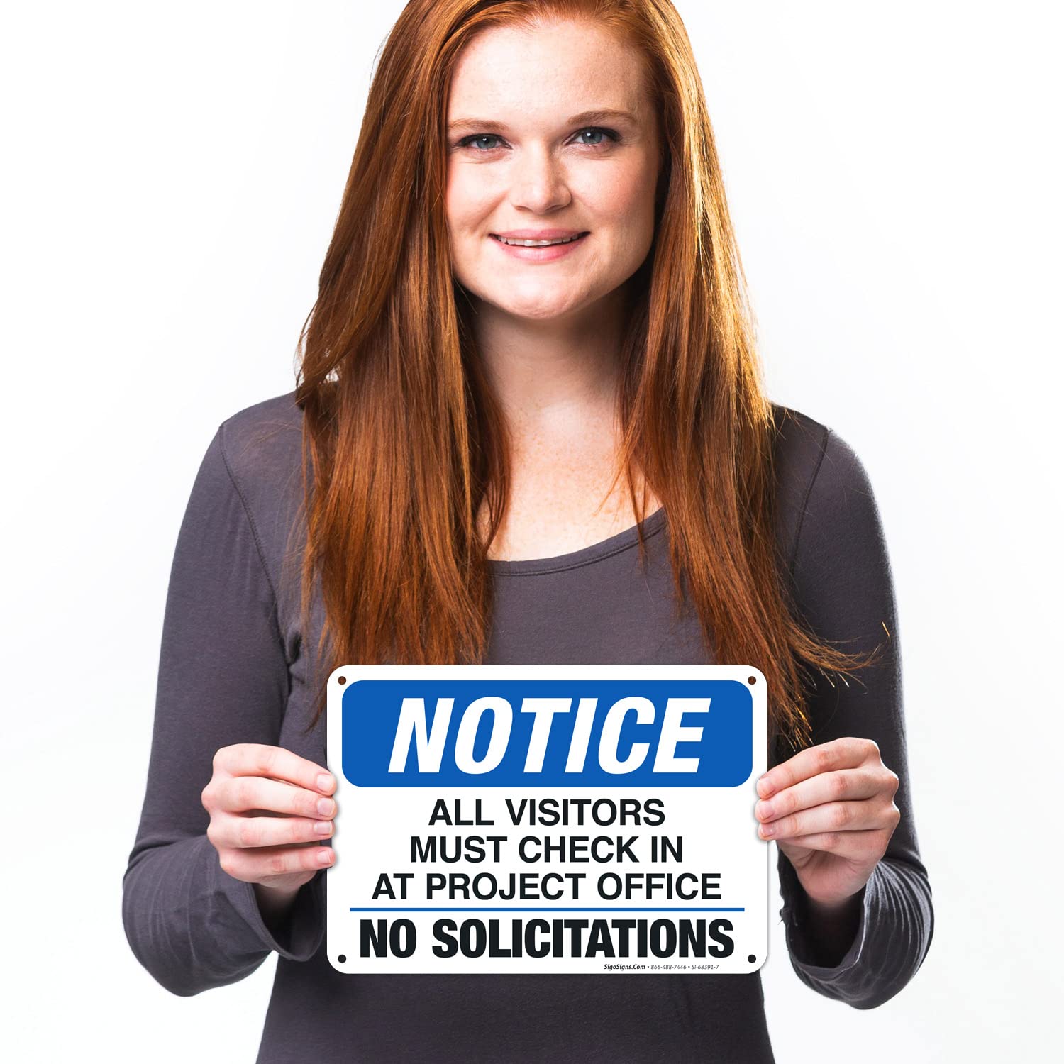 Panneau 'No Soliciting' MOLESS - 25,4x17,8 Cm - Aluminium Résistant - Porte Entrée