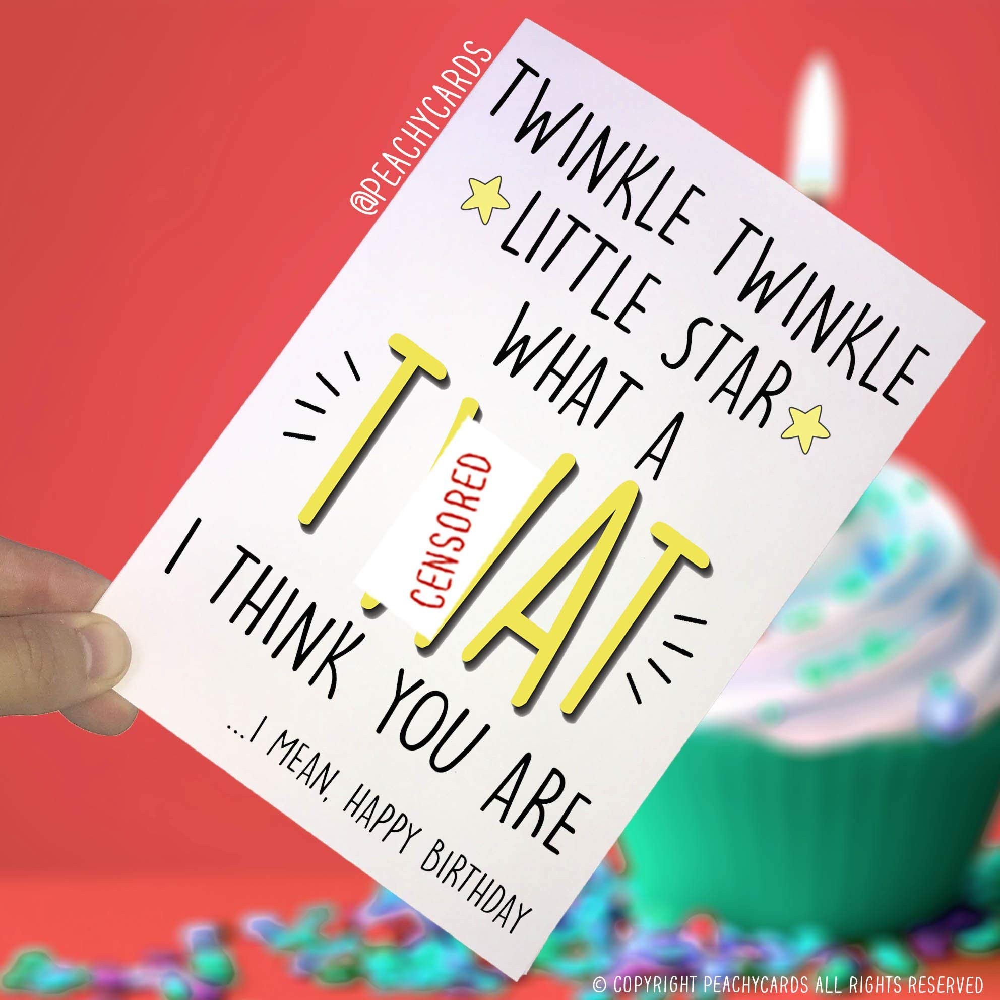Amazon.com : Happy Birthday Cards, Twinkle Little Star What A T, Joke Cards  Best Friend Swearing Card Husband Boyfriend Funny Card Uncle Friend PC217 :  Office Products