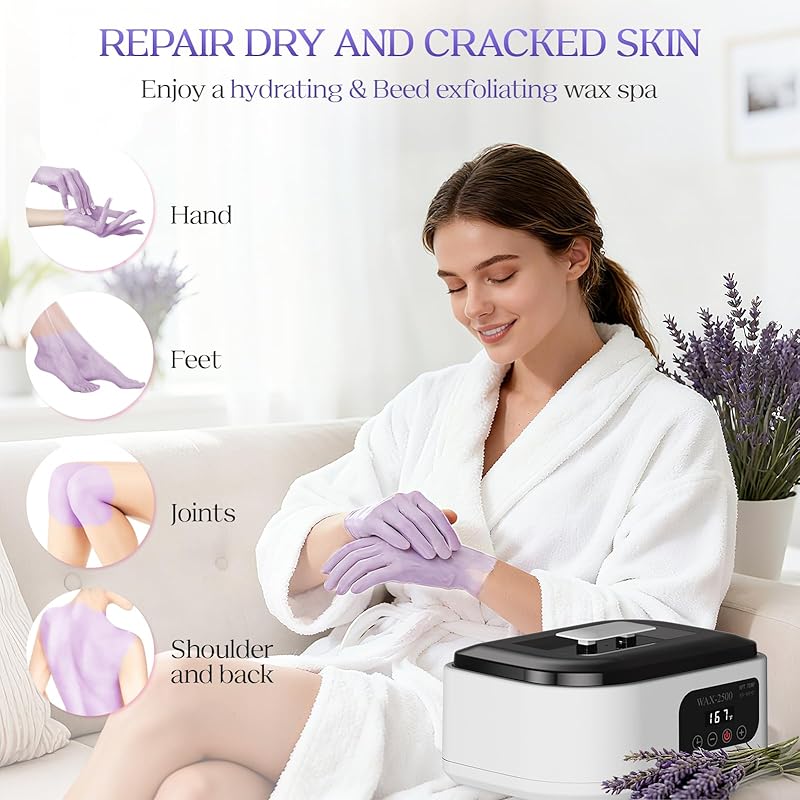 Paraffin Wax Machine for Hands and Feet–Paraffin Wax Warmer with Auto-Timer and Keep Warm Mode, Paraffin Wax Bath Moisturizing Kit for Arthritis, Skin Hydration, Relax Muscles-White