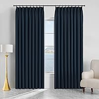 Vista 82 de MAIHER Cortina plisada para oscurecer la habitación, de 108 pulgadas, triple tejido, con aislamiento térmico, ahorro de energía, cortina plisada