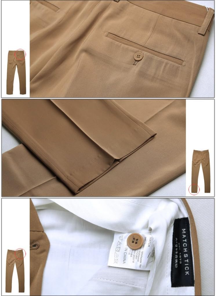 Match Men's Classic Straight-fit Wrinkle-Resistant Pleated Dress Pants M4 - Image 5