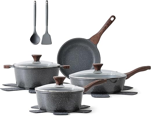 SENSARTE SA07 13-Pc PFOA-Free Nonstick Cookware Set, Induction